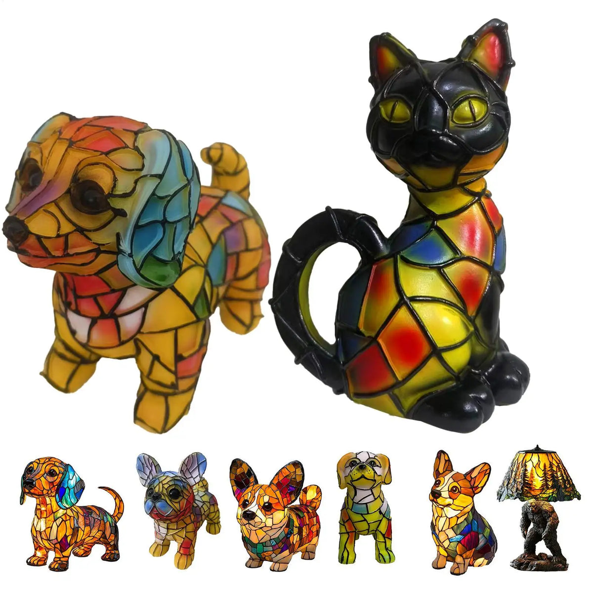 Animal Table Lamp – Colorful Resin Accent