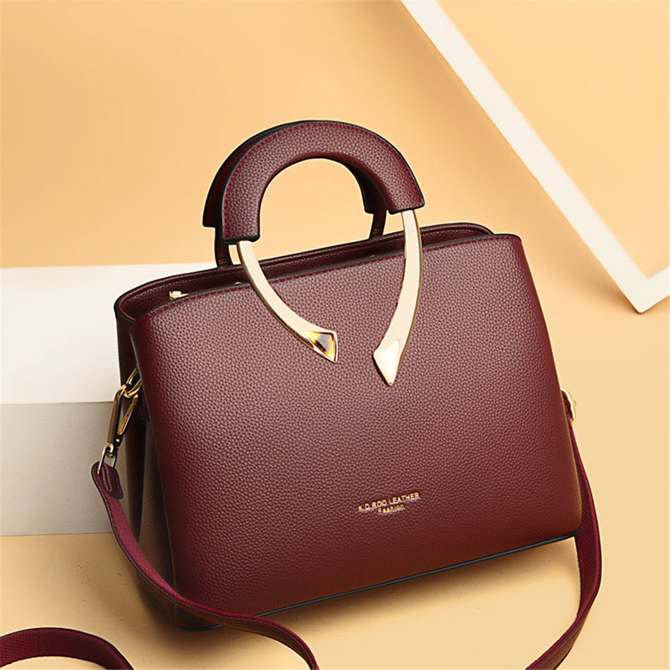 VANDERWAH Luxury Microfiber Leather Casual Tote Bag – Designer Shoulder Crossbody Handbag for Women