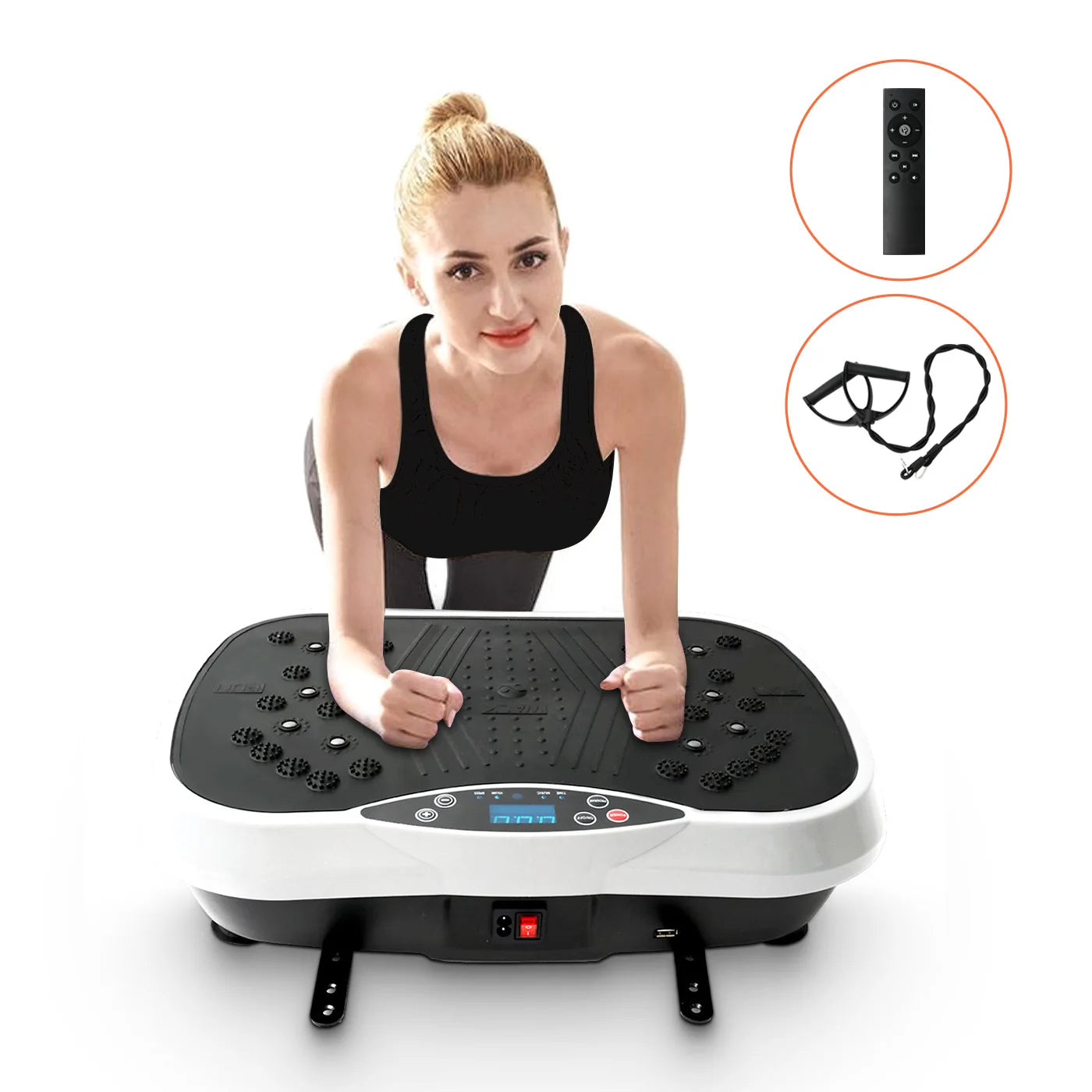 Vibration Plate Exercise Machine — 200W Full-Body Platform with 99 Speed Levels, Resistance Bands & Remote