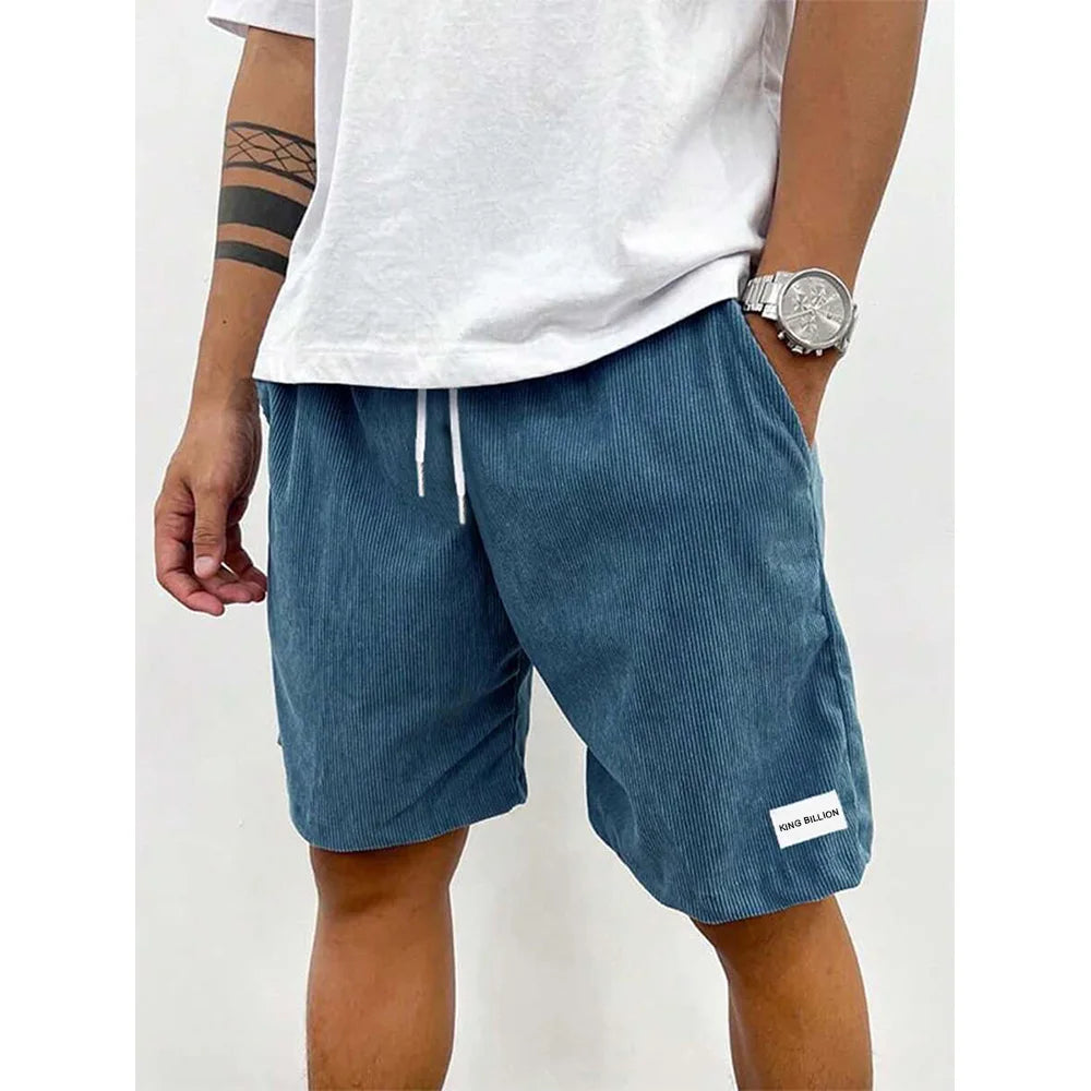 Men's Corduroy Basketball Shorts — Textured Casual Sport Shorts