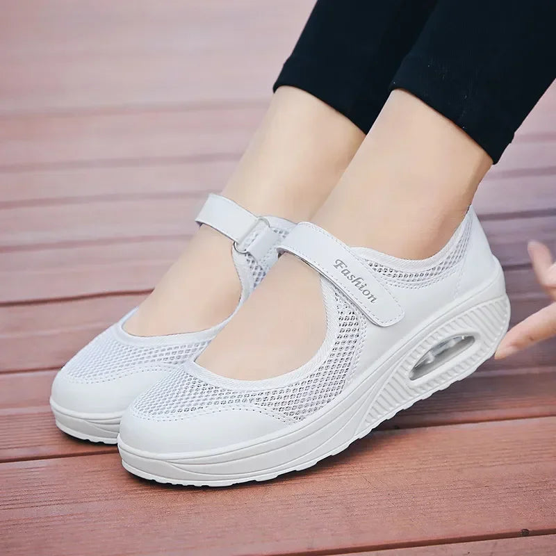 Women's Air Mesh Hook-and-Loop Casual Shoes