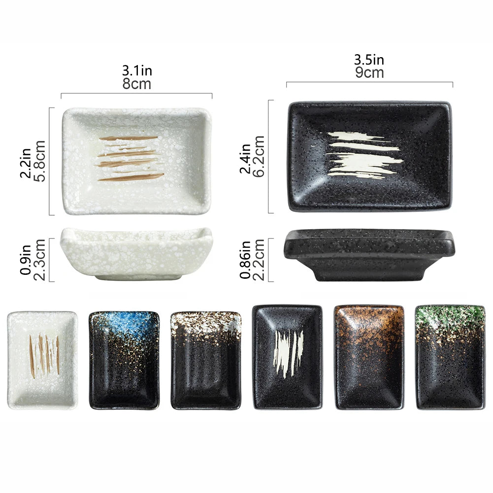 Ceramic Soy Sauce Dish – Japanese-Style Rectangular Bowl