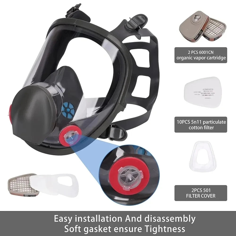 Anti-Fog Full Face Industrial Painting Respirator