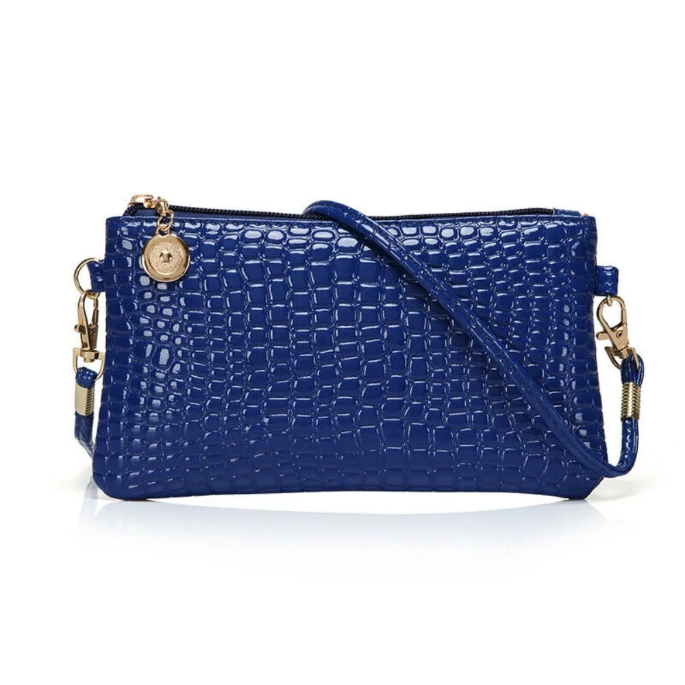 Slim PU Baguette Satchel Shoulder Bag – Elegant Zipper Purse for Women