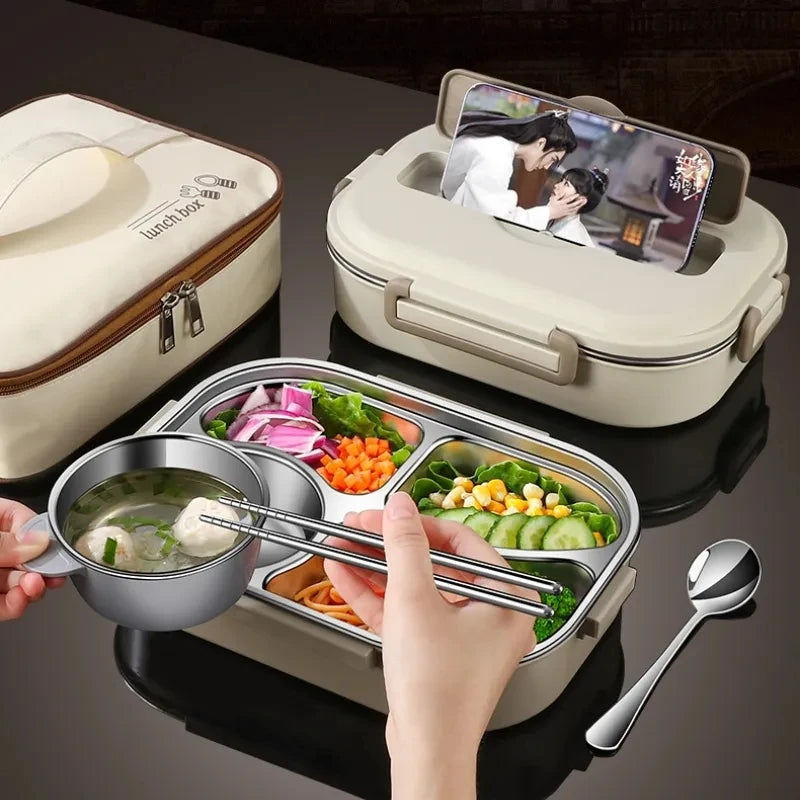 304 Stainless Steel Compartment Lunch Box – 1L to 2L