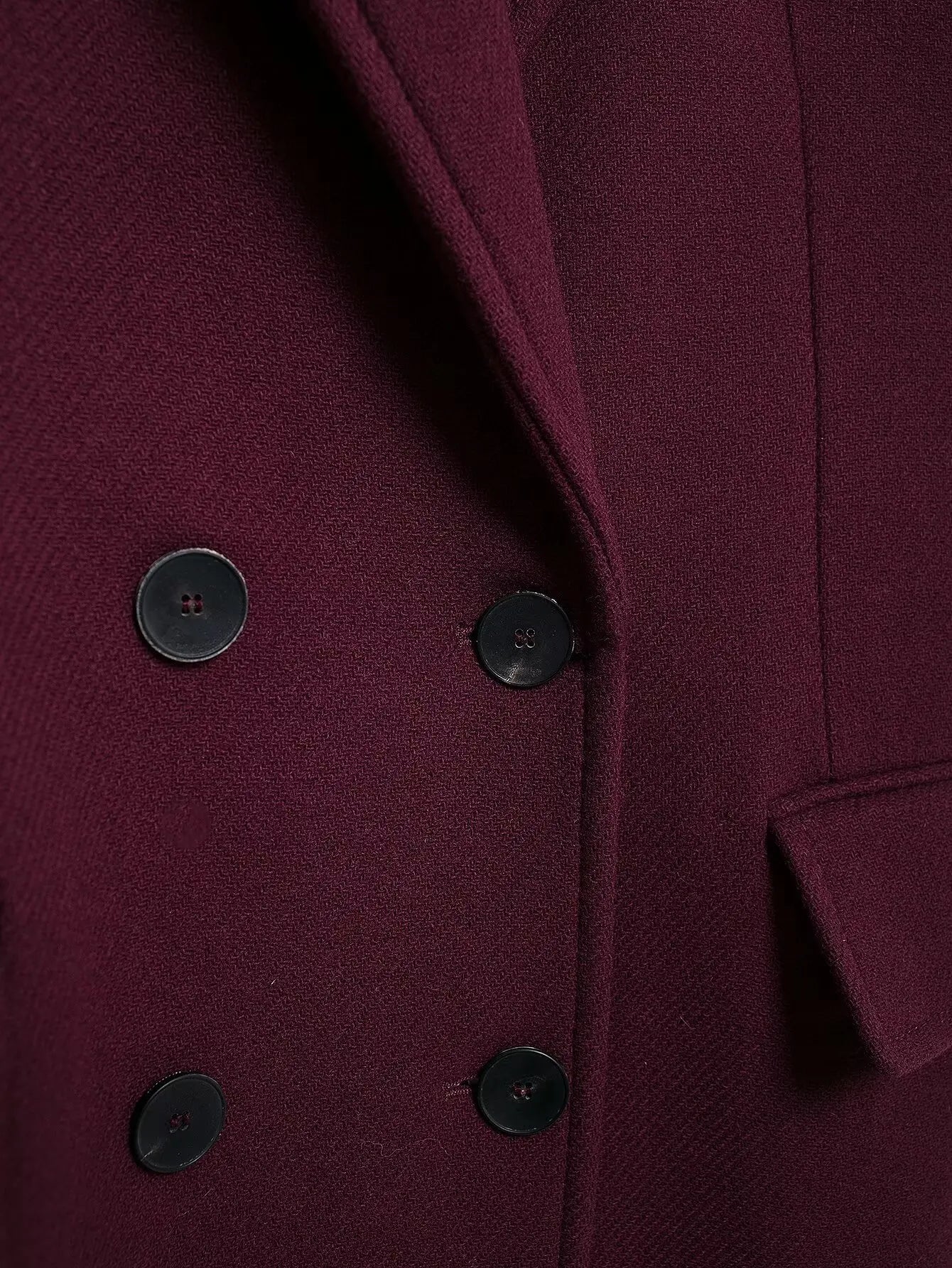 Women's Double-Breasted Wool Blend Long Coat – High Street Autumn Winter Outerwear