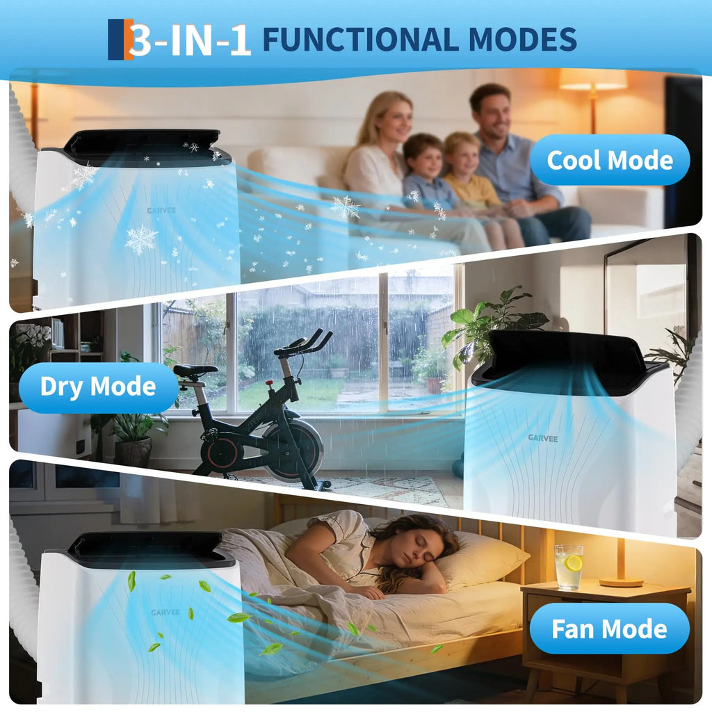 12,000 BTU Portable Air Conditioner — 3-in-1 Free-Standing AC with LED Display, 24H Timer, Remote & Window Kit for Home & Office up to 550 Sq Ft