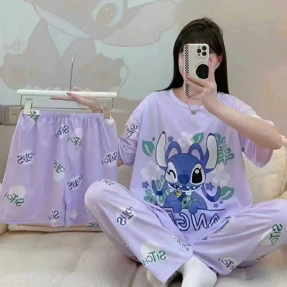 Women's New Three-piece Pajamas Homewear Set of Sweet Pajamas Cartoon Leisure Women's Homewear Pajamas Set
