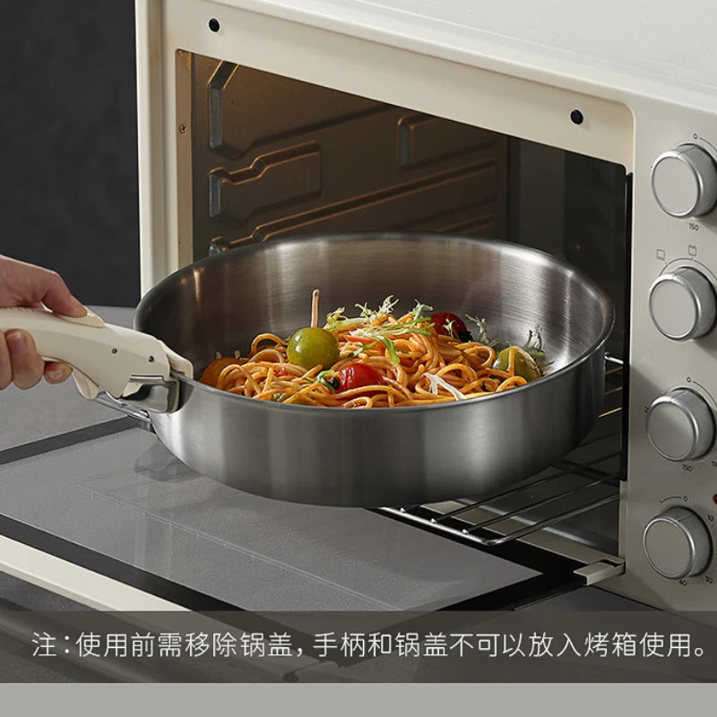 Stainless Steel Cookware Set – Detachable Handle & Nesting Design