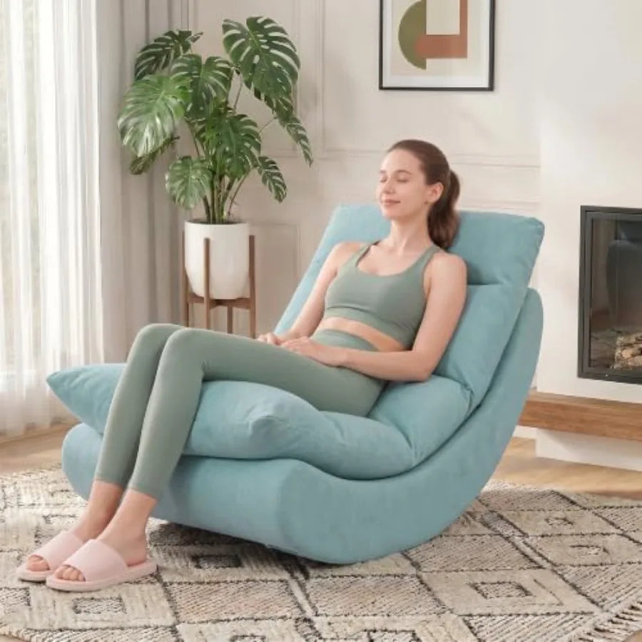 Velvet Rocking Chaise Lounge Chair