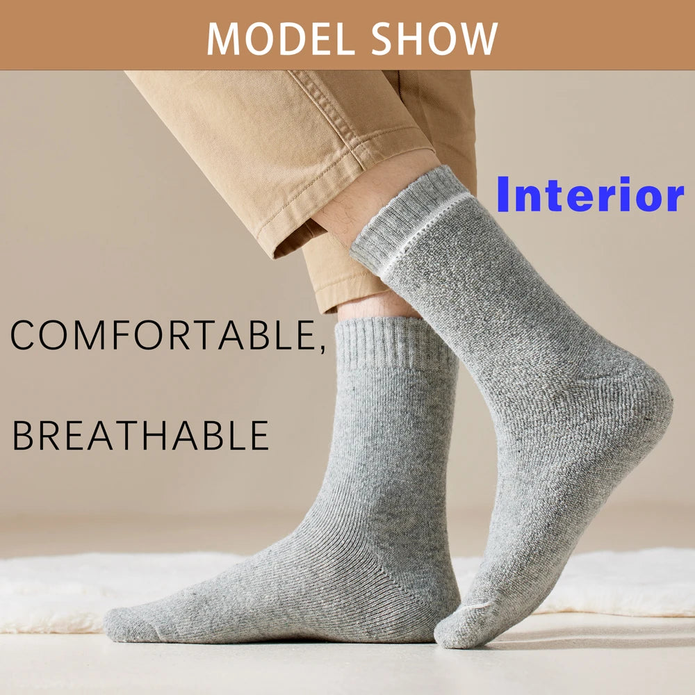 Men's Thick Wool-Blend Crew Socks