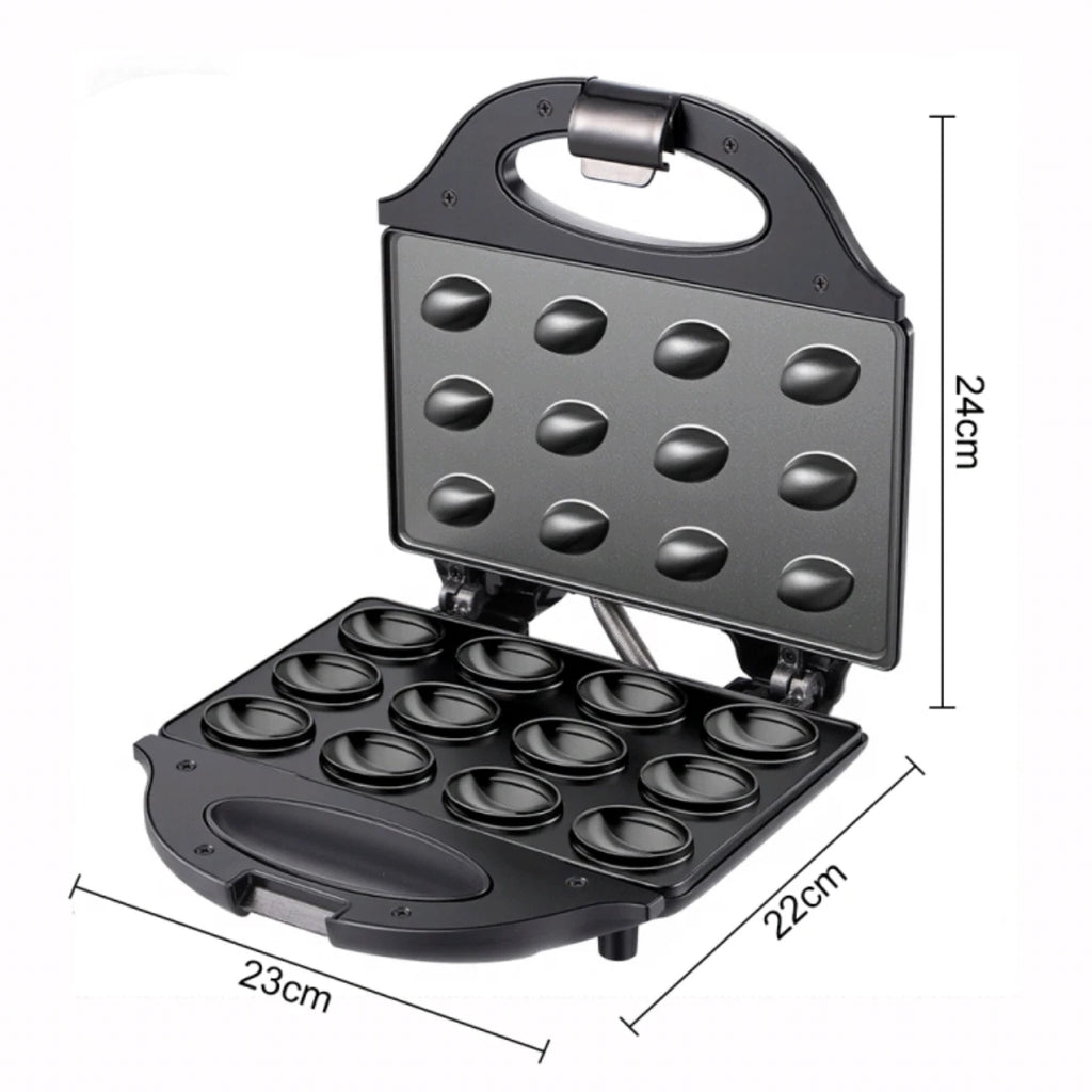 Electric Walnut Cake Waffle Maker — 12-Hole Nut-Shaped Biscuit & Snack Baking Machine