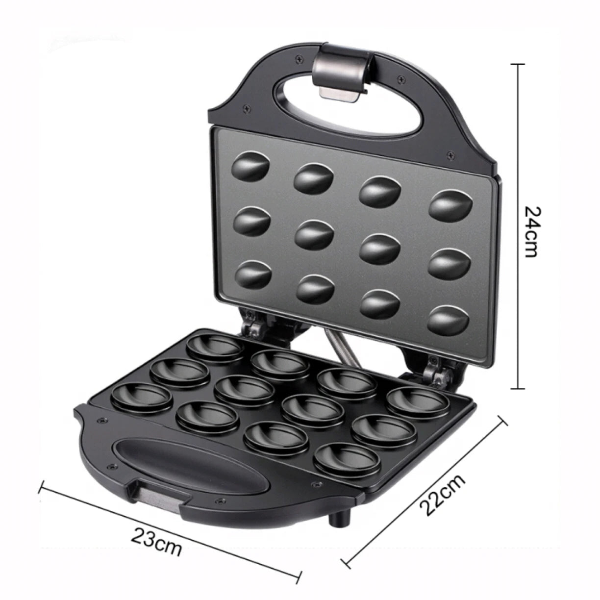 Electric Walnut Cake Waffle Maker — 12-Hole Nut-Shaped Biscuit & Snack Baking Machine
