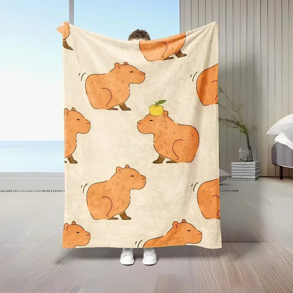 Heart Print Flannel Throw Blanket – Super Soft Plush Love Print for Bed, Sofa & Travel
