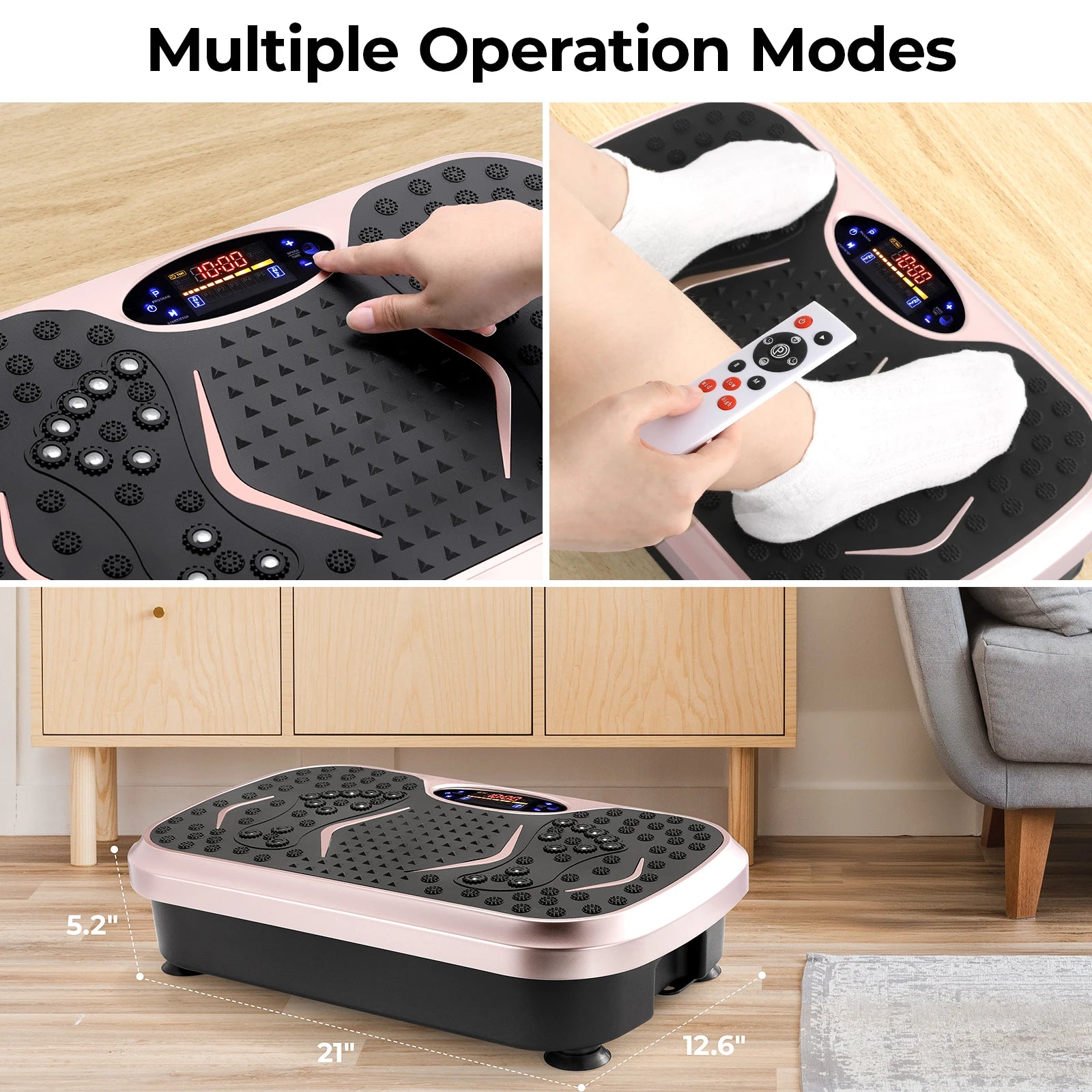 Vibration Plate Exercise Machine – Whole Body Workout Platform with Loop Bands for Home Training