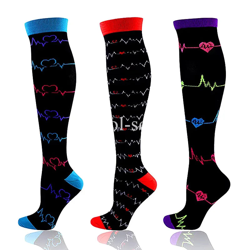 Knee High Compression Socks 20-30mmHg – 3 Pairs for Diabetes, Varicose Veins, Edema, Nurse & Running