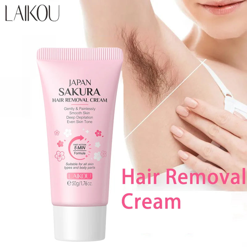 LAIKOU Hair Removal Cream For Men Women Body Intimate Areas Skin Care Moisturizing 50g