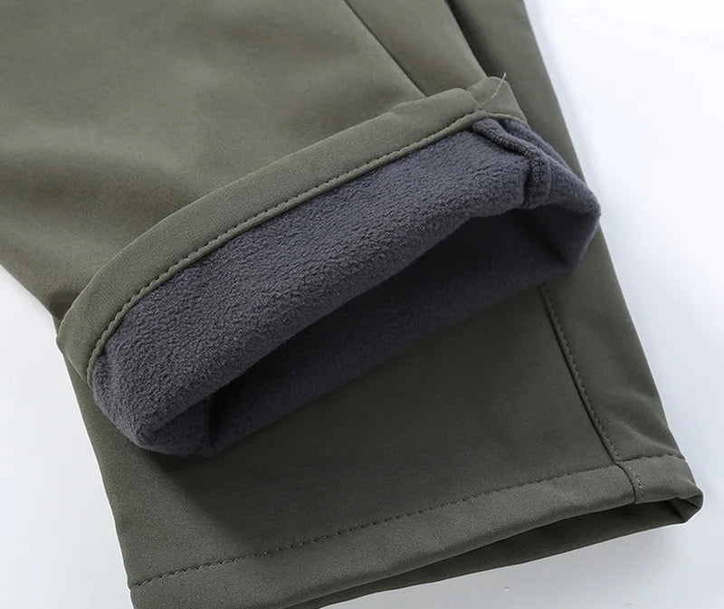 Men's Fleece Softshell Cargo Hiking Pants — Outdoor Tactical Trousers M–5XL