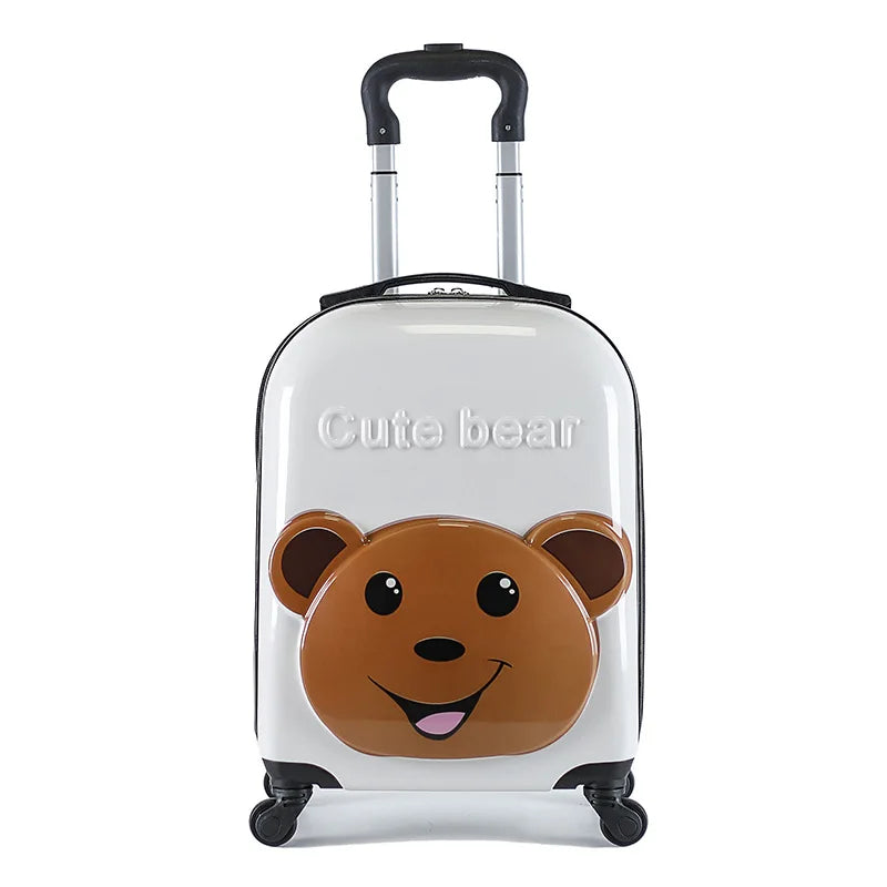 18" 3D Animal Kids Spinner Suitcase — ABS Hard Shell Carry-On for Young Travelers