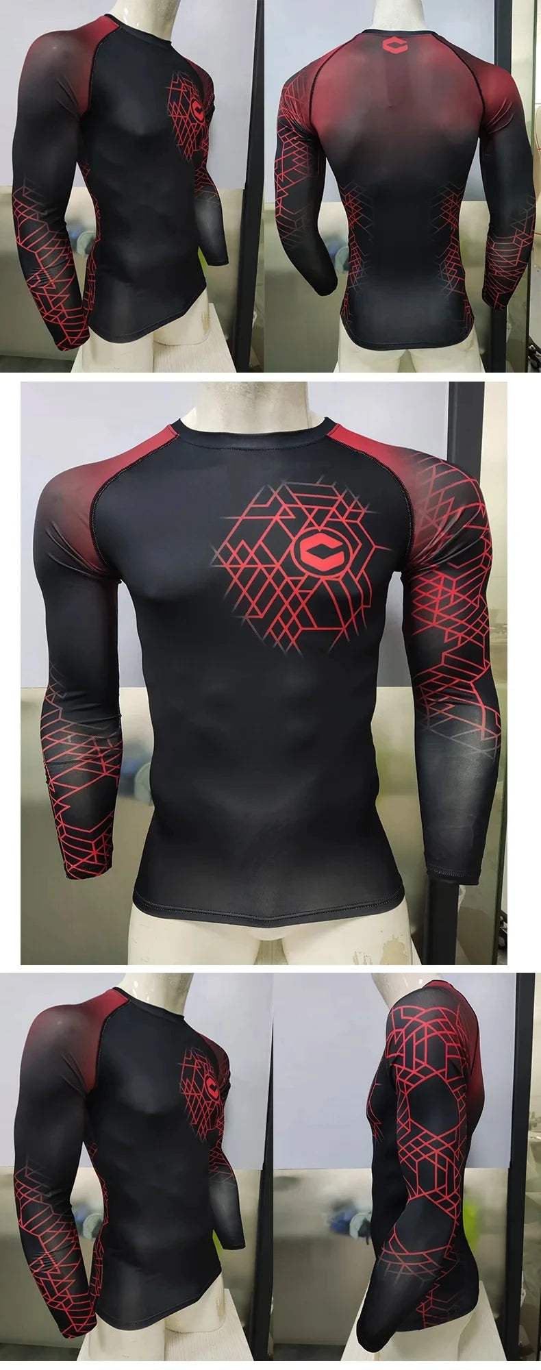 Men's MMA Rash Guard 4-Piece Fight Set – Sublimation Print Grappling Suit