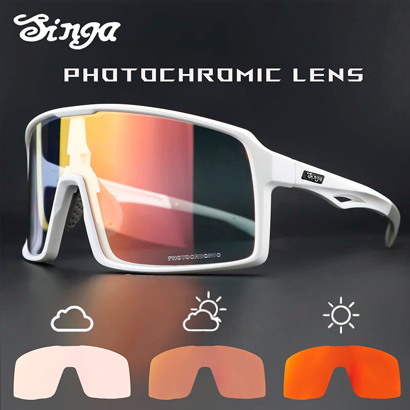 Singa Photochromic Cycling Sunglasses | UV400 Running Bicycle Outdoor Sports Eyewear