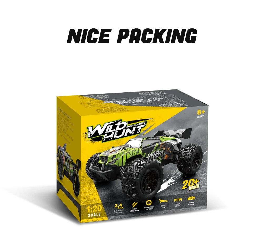 1:20 Scale 4WD RTR RC Monster Truck – High Speed Off-Road Climbing Drift Remote Control for Kids