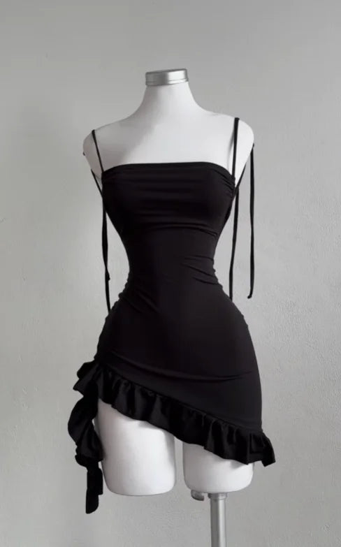 Y2K Sexy Backless Lace-Up Hip Hugging Skirt – European & American High-End Summer Dress