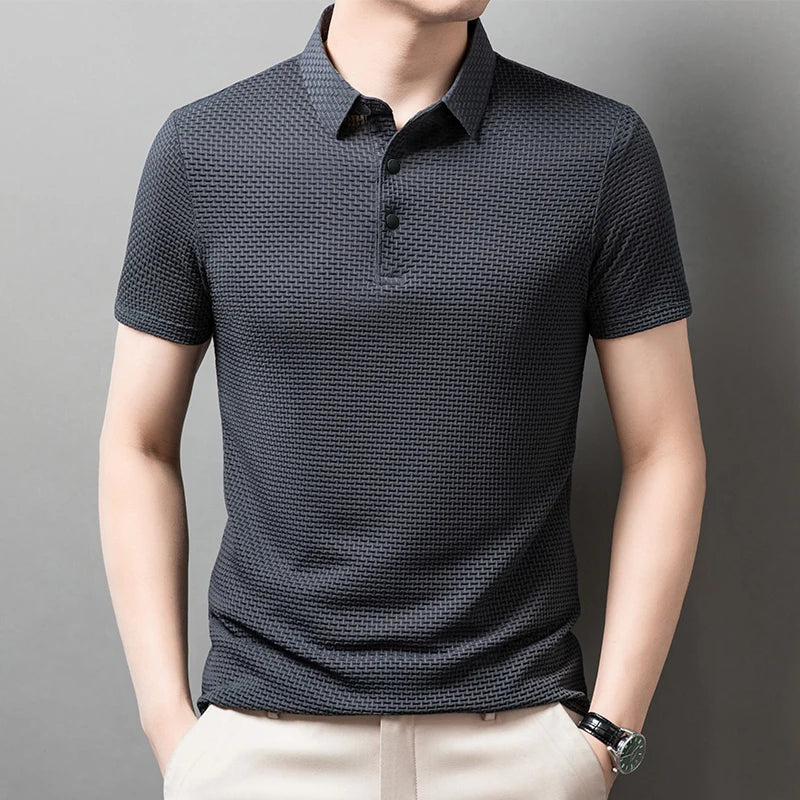 Men's Bone Flower Print Polo Shirt — Graphic Short Sleeve Casual Polo