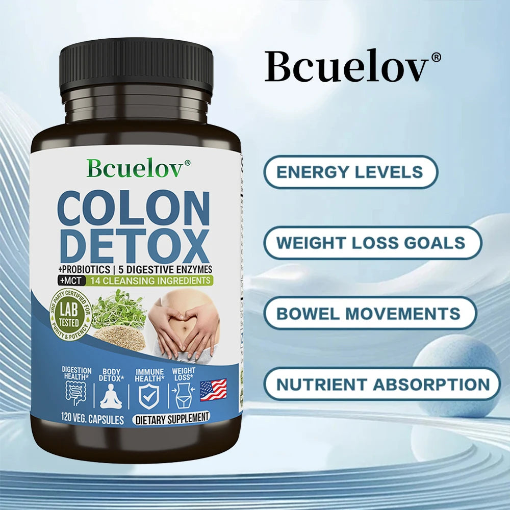Colon Cleanser Detox Supplement – Bowel Cleansing with Psyllium Husk & Probiotics