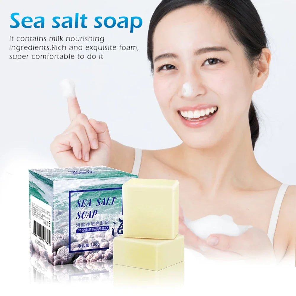 Sea Salt & Goat Milk Moisturizing Soap Bar – Pore Cleansing Acne Treatment Face Care