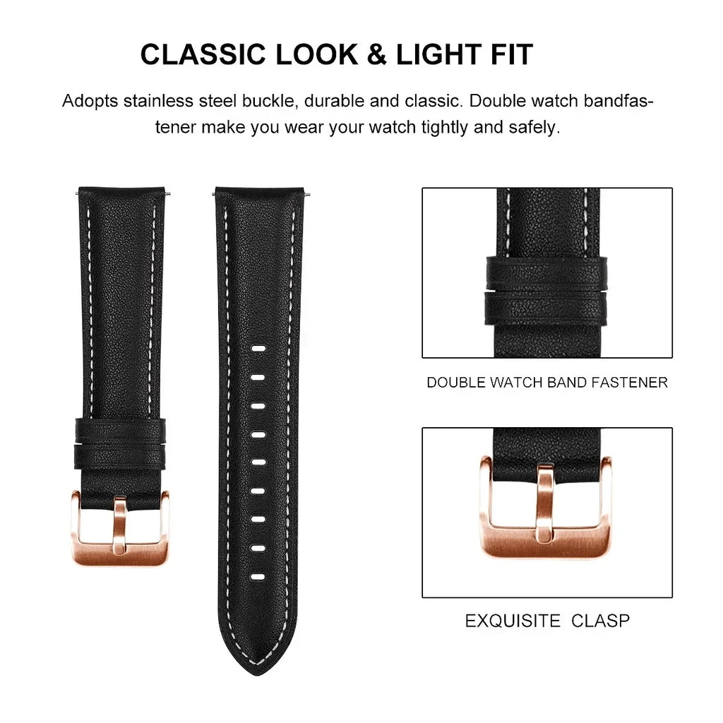 Leather & Silicone Watch Band for Huawei Watch GT 4/5 41mm & GT 5 Pro 42mm | 18mm Quick Release Strap