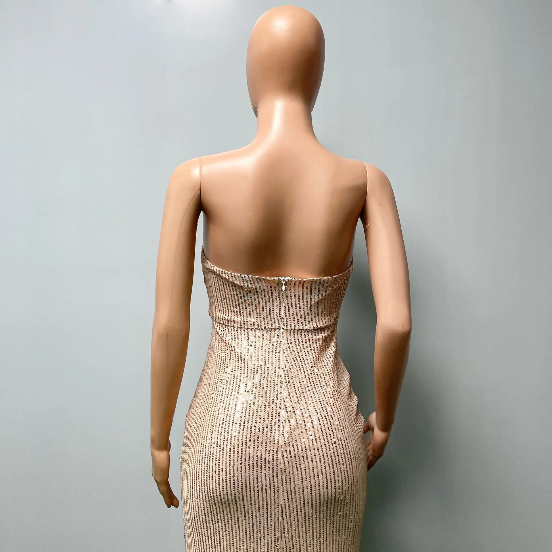 women's casual dresses for woman clothes Strapless sequined slit elegant party dresses evening summer birthday prom dress hwy739