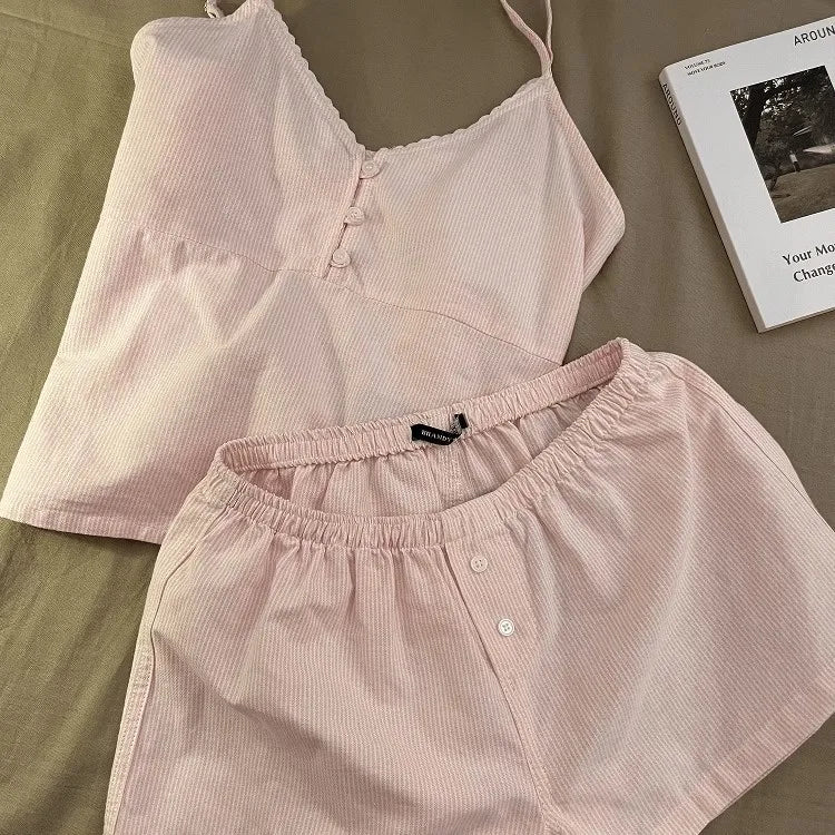 Women's 100% Cotton Short Sleeve & Shorts Pajama Set | Cute Summer Sleepwear