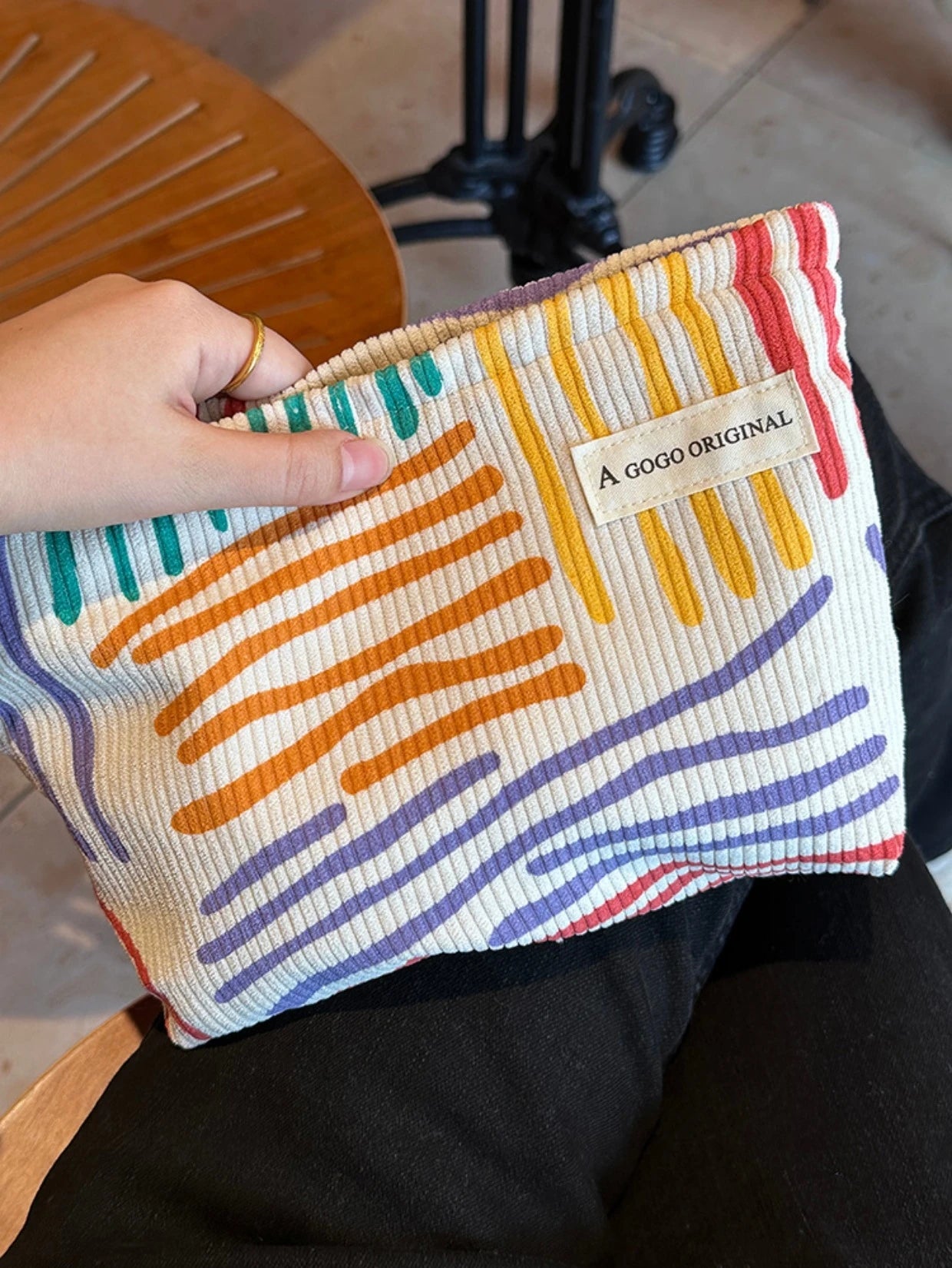 Large Capacity Corduroy Travel Cosmetic Bag