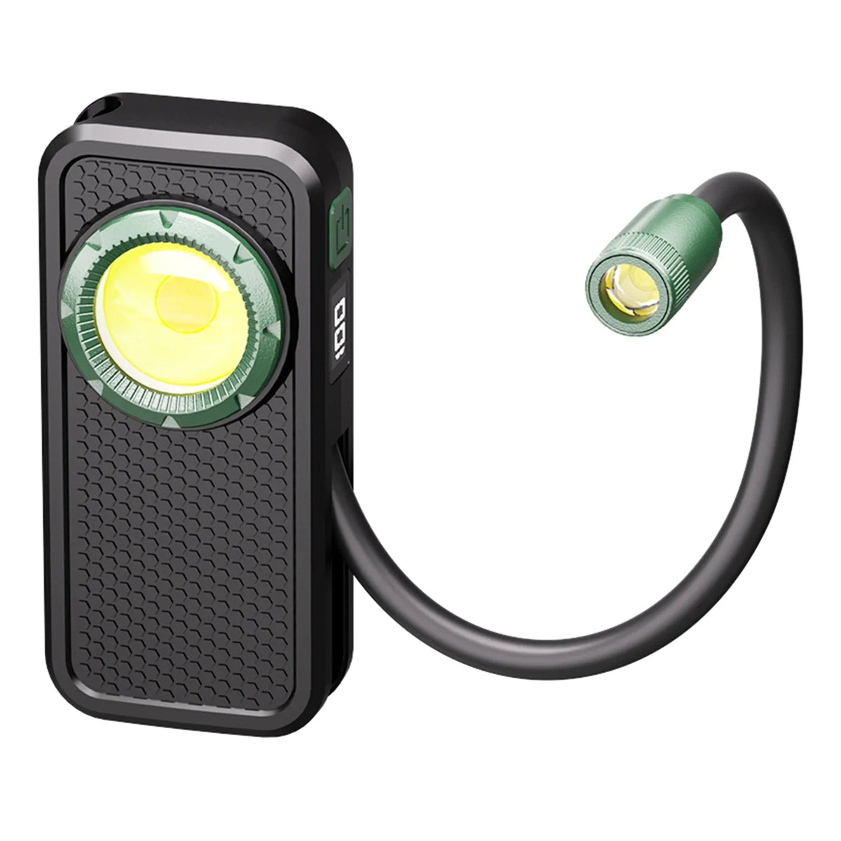 800 Lumen COB EDC Clip Flashlight – Gooseneck, Magnetic Back, LCD Display, Type-C for Work & Camping