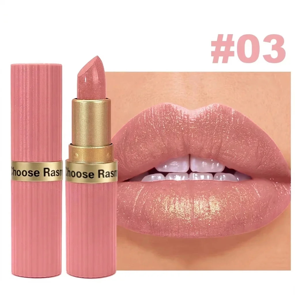 Pearlescent Glitter Velvet Lipstick — Waterproof Matte Shimmer Diamond Finish