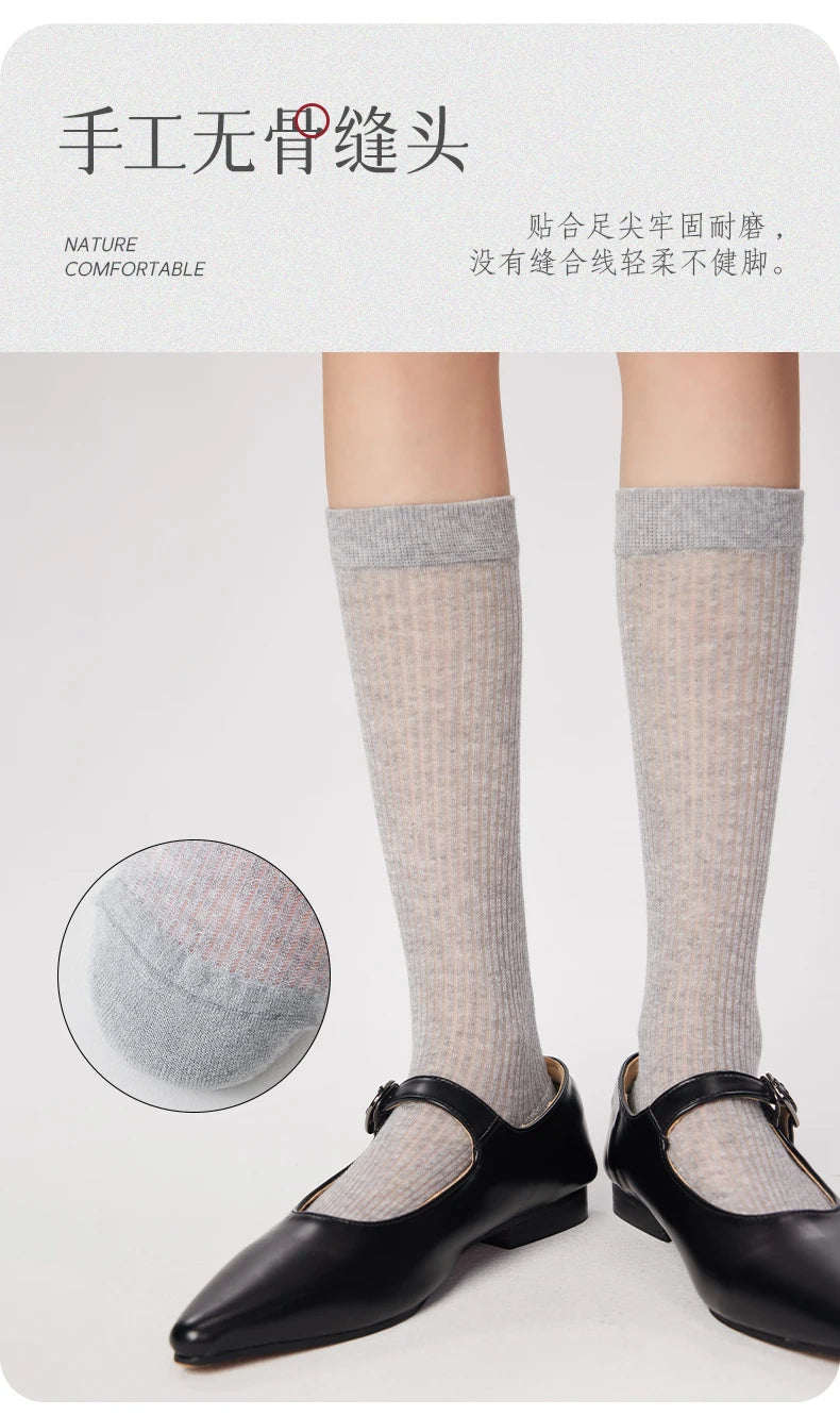 Women's Mesh Calf Socks – Lightweight Ballet Style