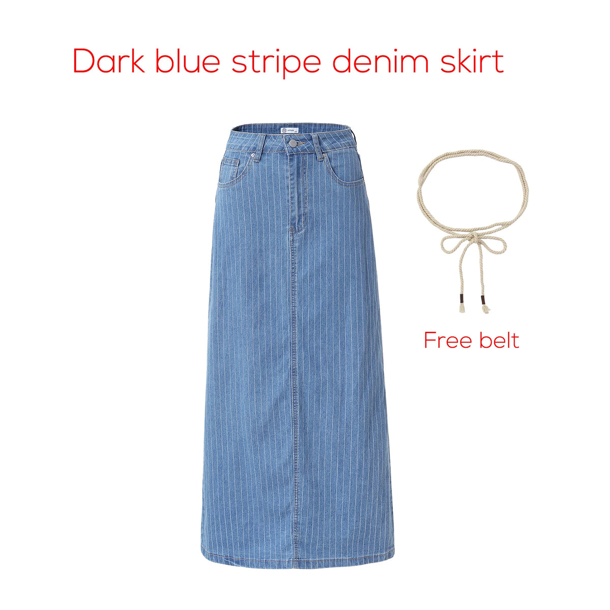 Women's Cotton Denim Skirt – Elegant Stripe & Solid A-Line Jean Skirt 2026