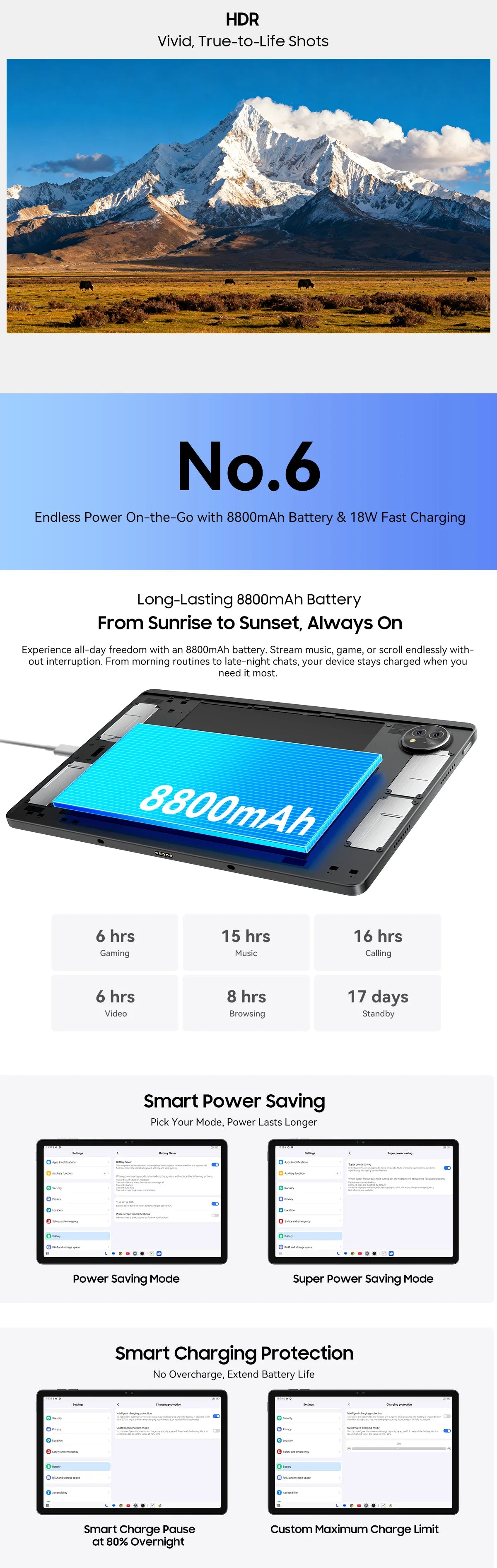 Blackview Zeno 10 5G AI Tablet – 11" FHD+, 8GB RAM, 128GB, 8800mAh, Widevine L1
