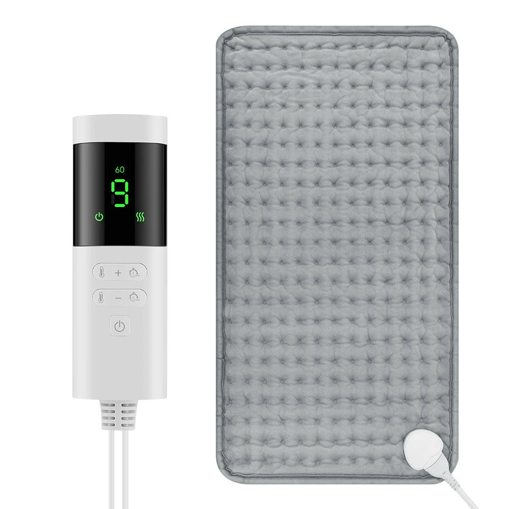 Electric Heating Pad — 9 Levels, 4 Modes, Timer, 30x60cm Washable Heated Blanket for Back, Shoulder & Knee