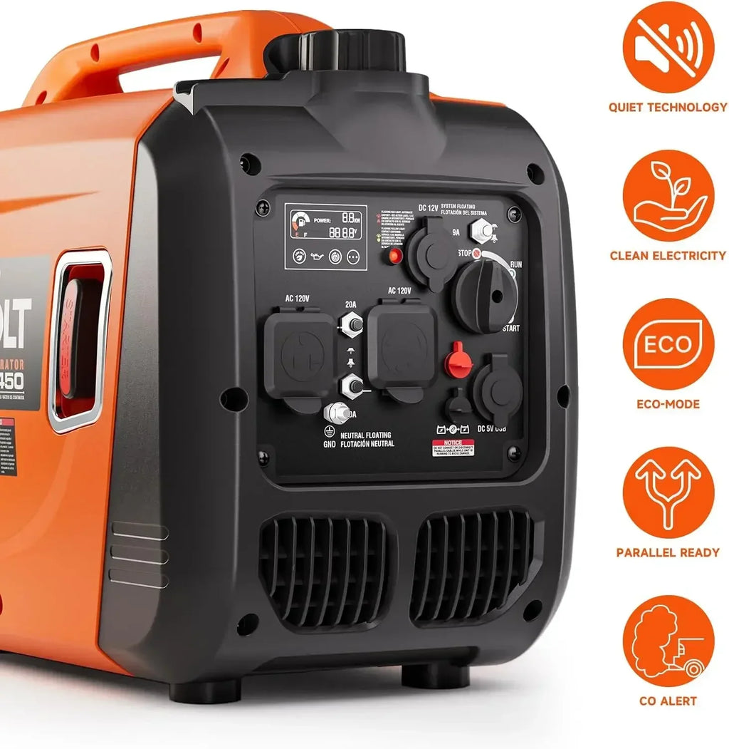4300W Portable Inverter Generator — Super Quiet Gas-Powered, RV-Ready for Camping, Home & Emergency Use