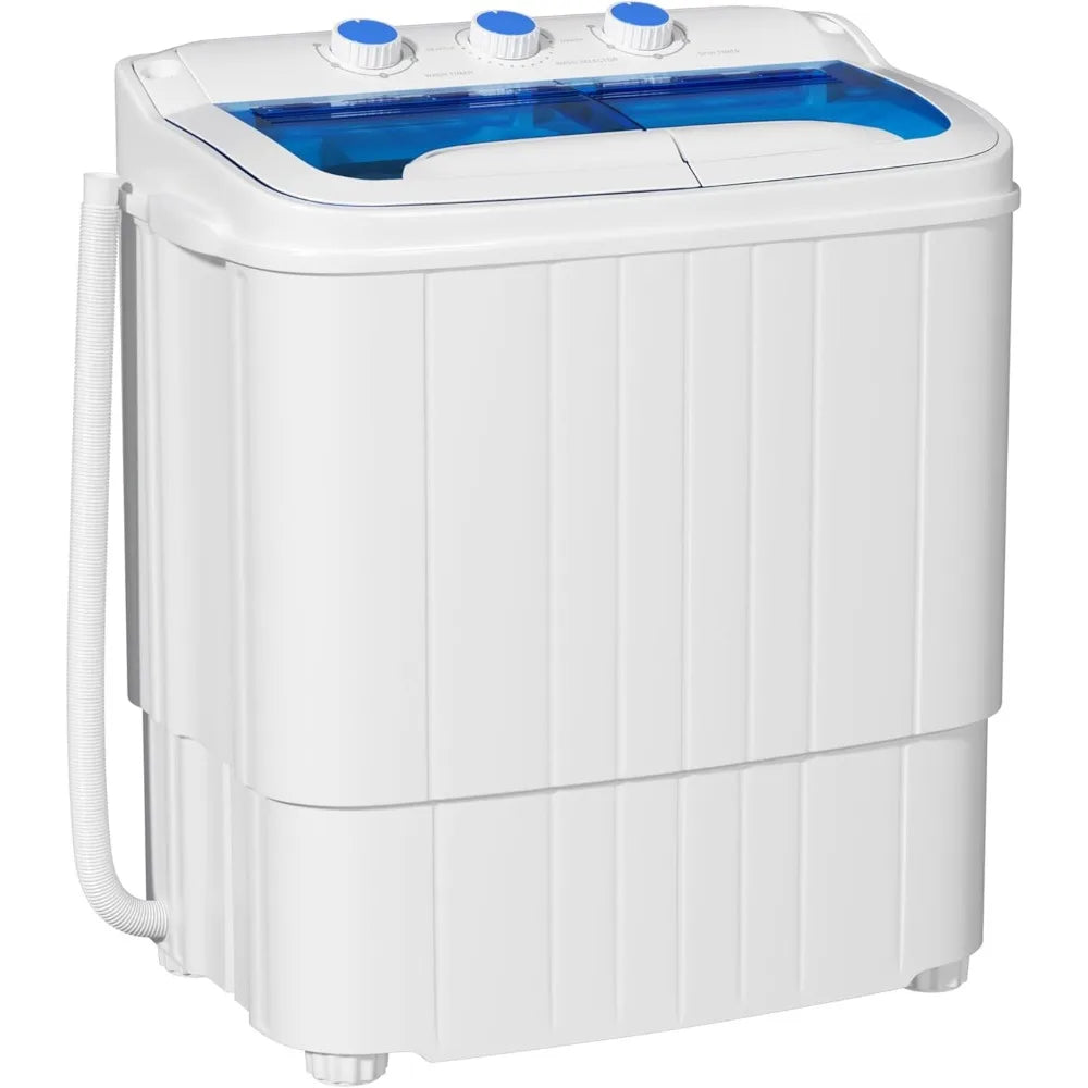 Portable Twin Tub Washing Machine & Spin Dryer — 16 lbs Compact Laundry Washer for Apartment, Dorm, RV & Camping