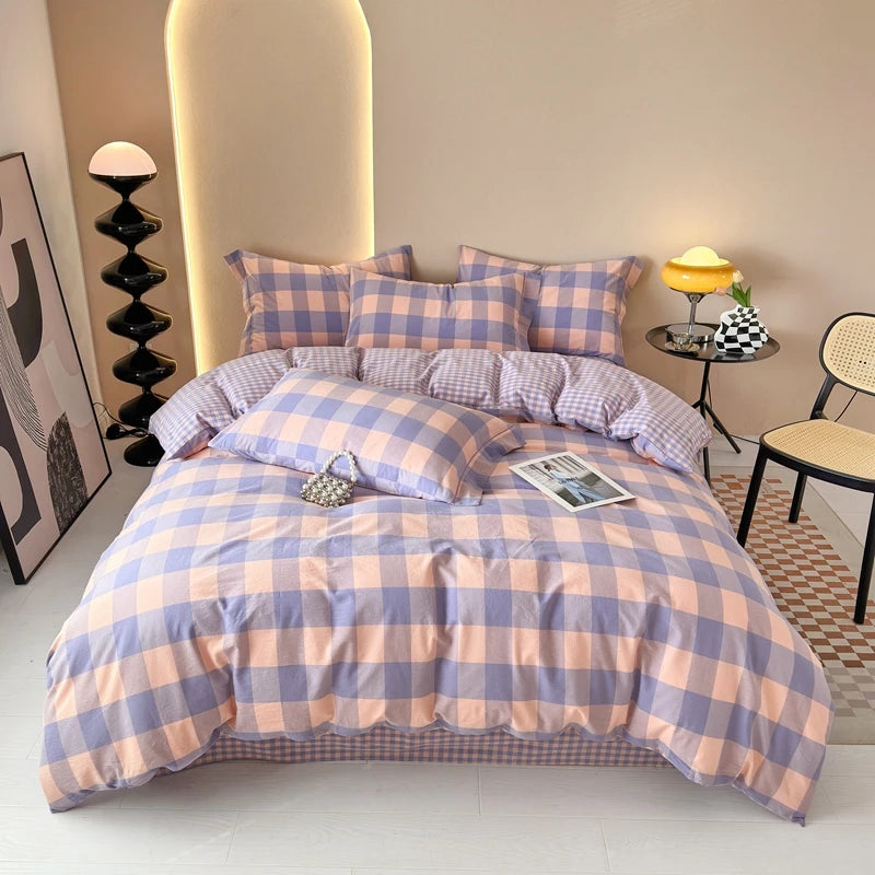 100% Cotton Plaid Duvet Cover | Classic Plaid Style, 160x210 to 220x240cm, Pillowcase Sold Separately