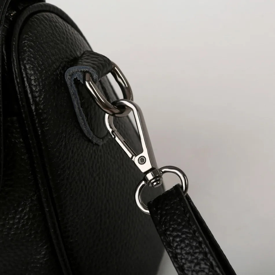 VANDERWAH 100% Genuine Cow Leather Flap Crossbody Shoulder Bag – Designer Messenger Handbag for Women