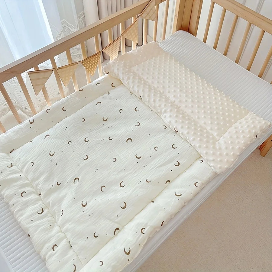 Baby Crib Mattress – Double-Sided Soft Polyester, 110x63cm, All-Season Newborn & Toddler