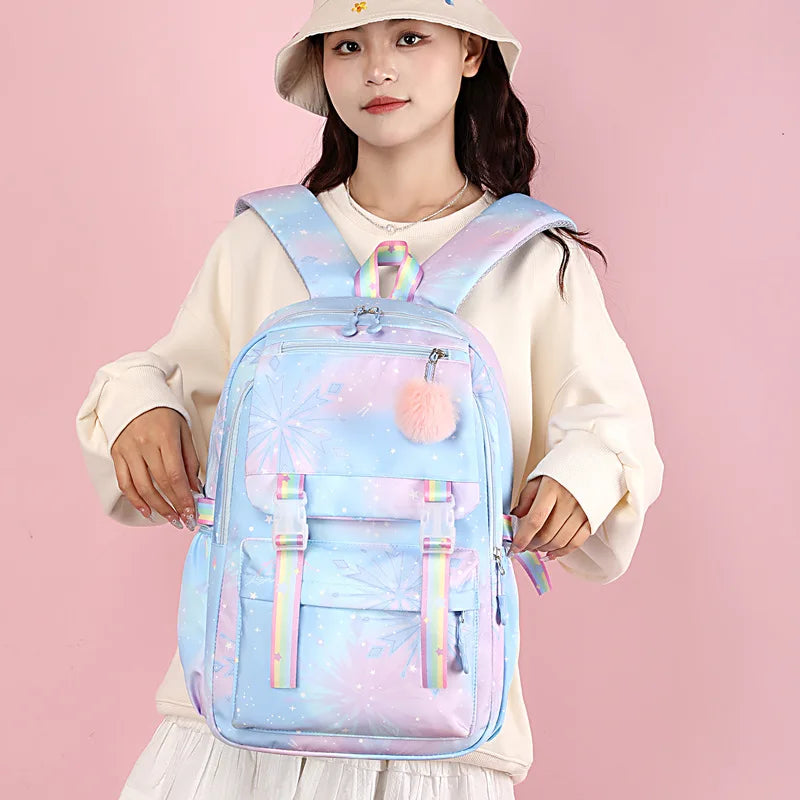 Custom Print Nylon Backpack – Laptop School & Travel Bag for Women