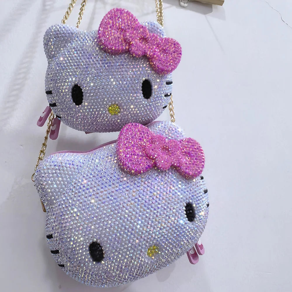 Handmade Rhinestone Crystal Crossbody Bag – Kawaii Kids Girls Handbag Birthday Gift