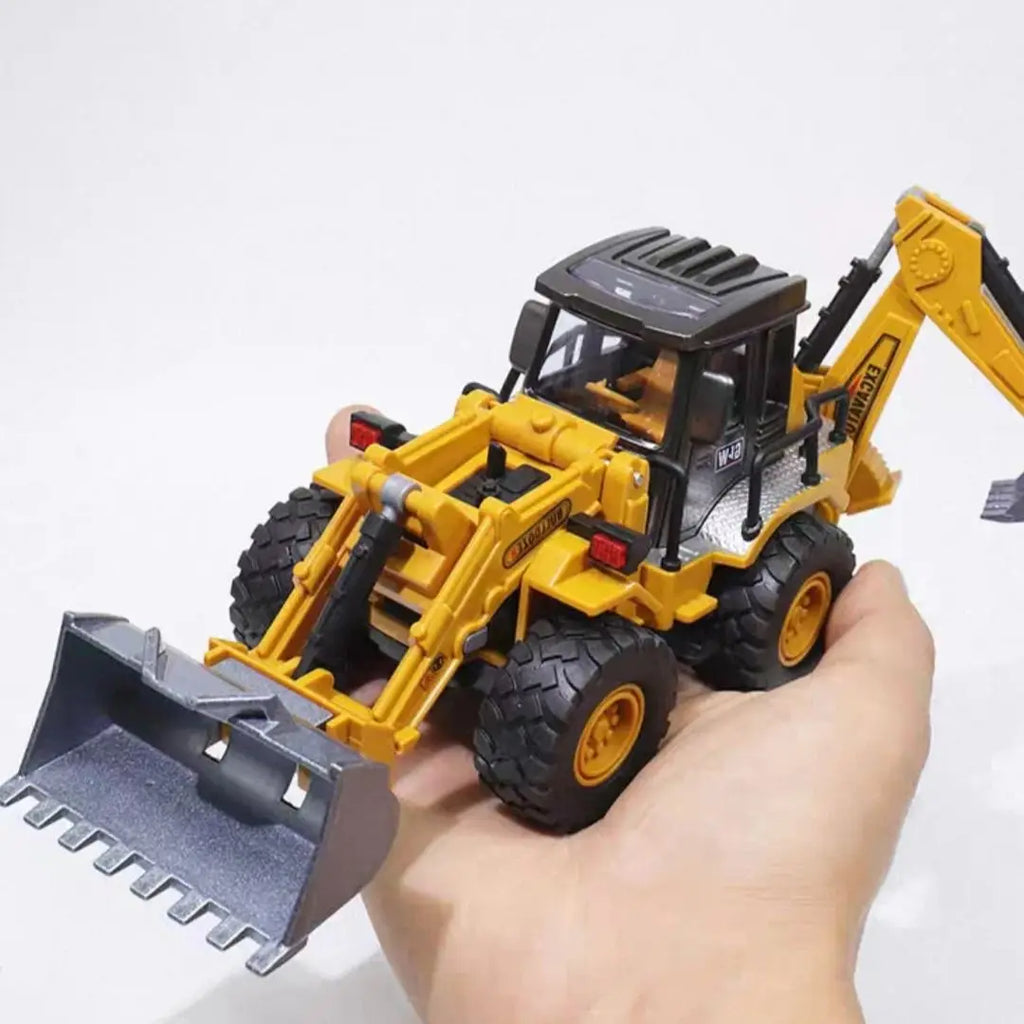 Die-Cast Engineering Vehicle Toy – Excavator, Crane, Bulldozer & Backhoe for Kids