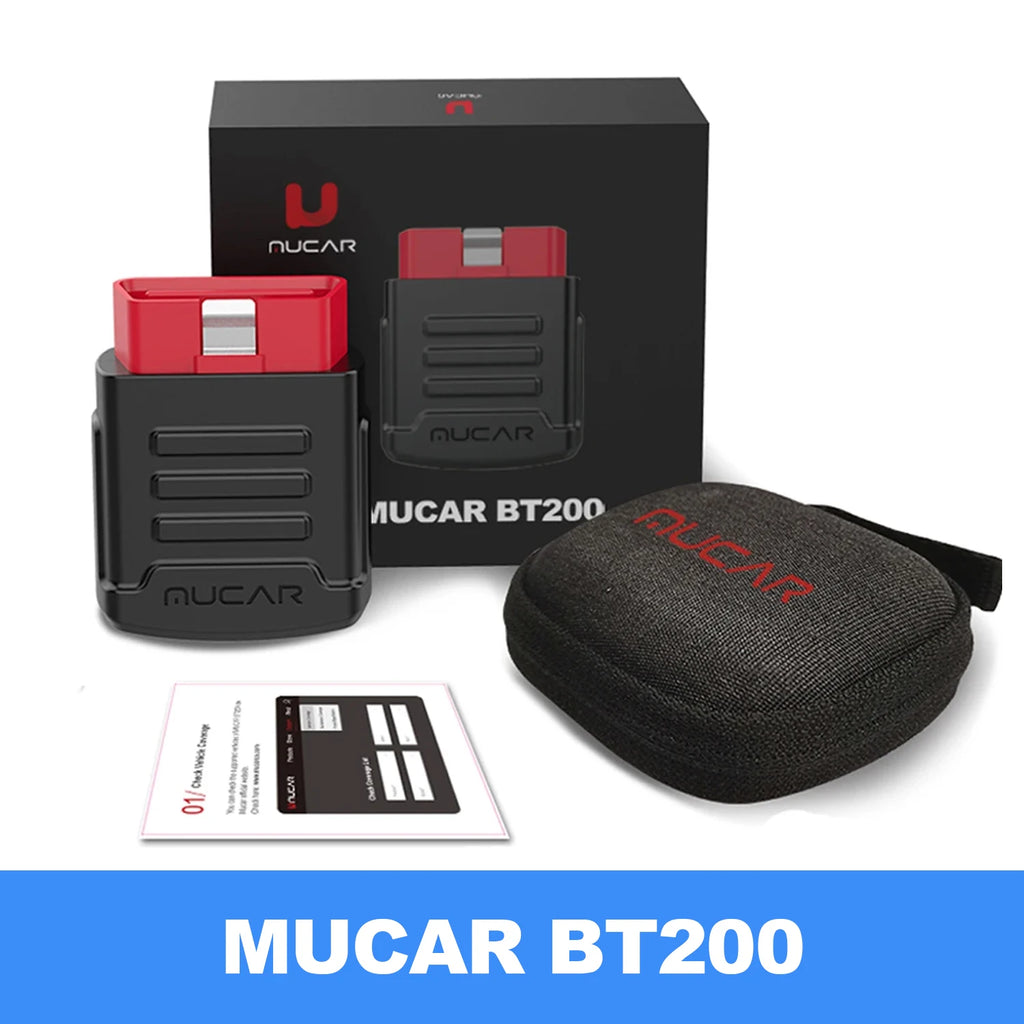 MUCAR BT200 Pro OBD2 Bluetooth Car Diagnostic Scanner — 15 Resets, Full System, 120+ Car Brands