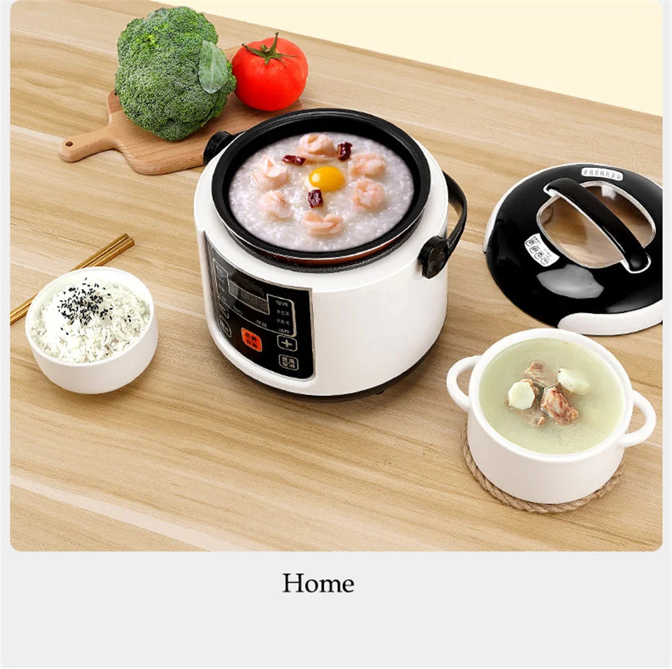 12V/24V Mini Car Rice Cooker 2L — Portable Truck Lunch Box Meal Heater & Food Steamer